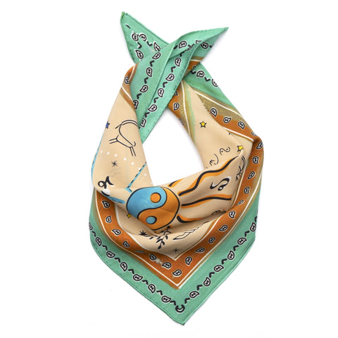 Turquoise Printed Square Scarf - Dannijo