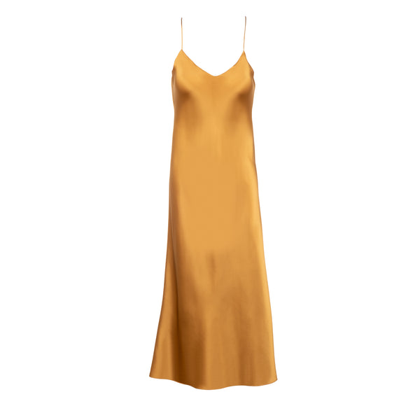 Bronze satin slip hot sale dress