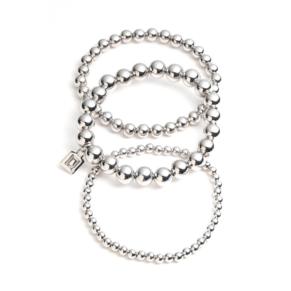 silver dress bracelets SILVER GEAR BRACELET STACK
