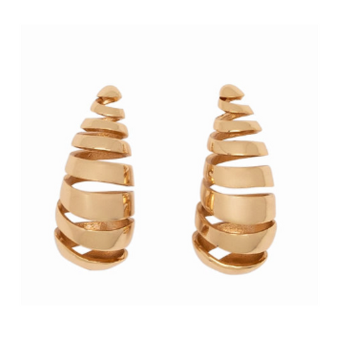 Gold Pludo Spiral Earrings