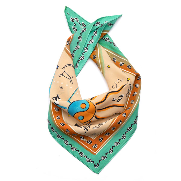 Turquoise Printed Square Scarf - Dannijo