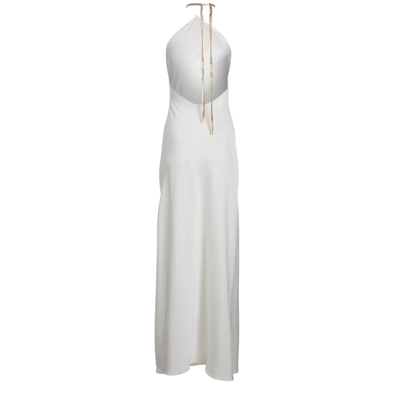 Ivory Halter Maxi with Chain