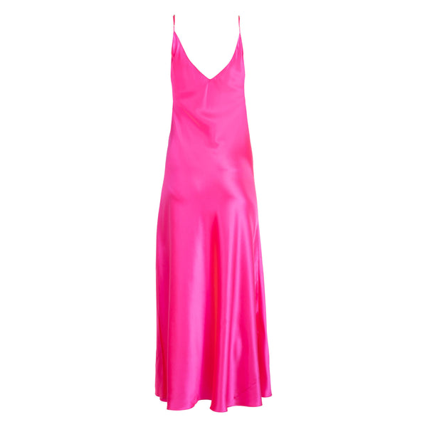 Acid Pink Maxi Slip Dress