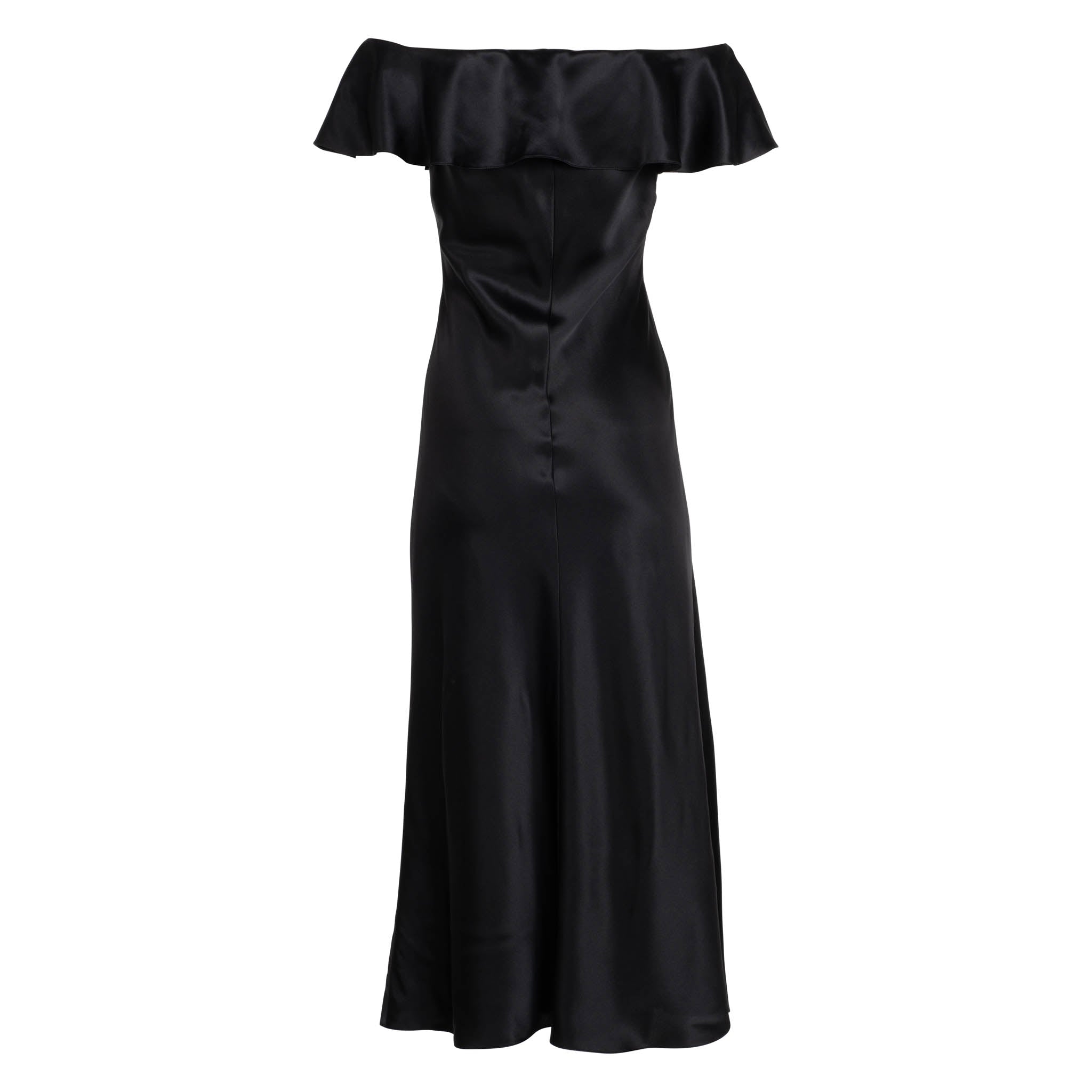 Off the Shoulder Noir Midi Dress Dannijo