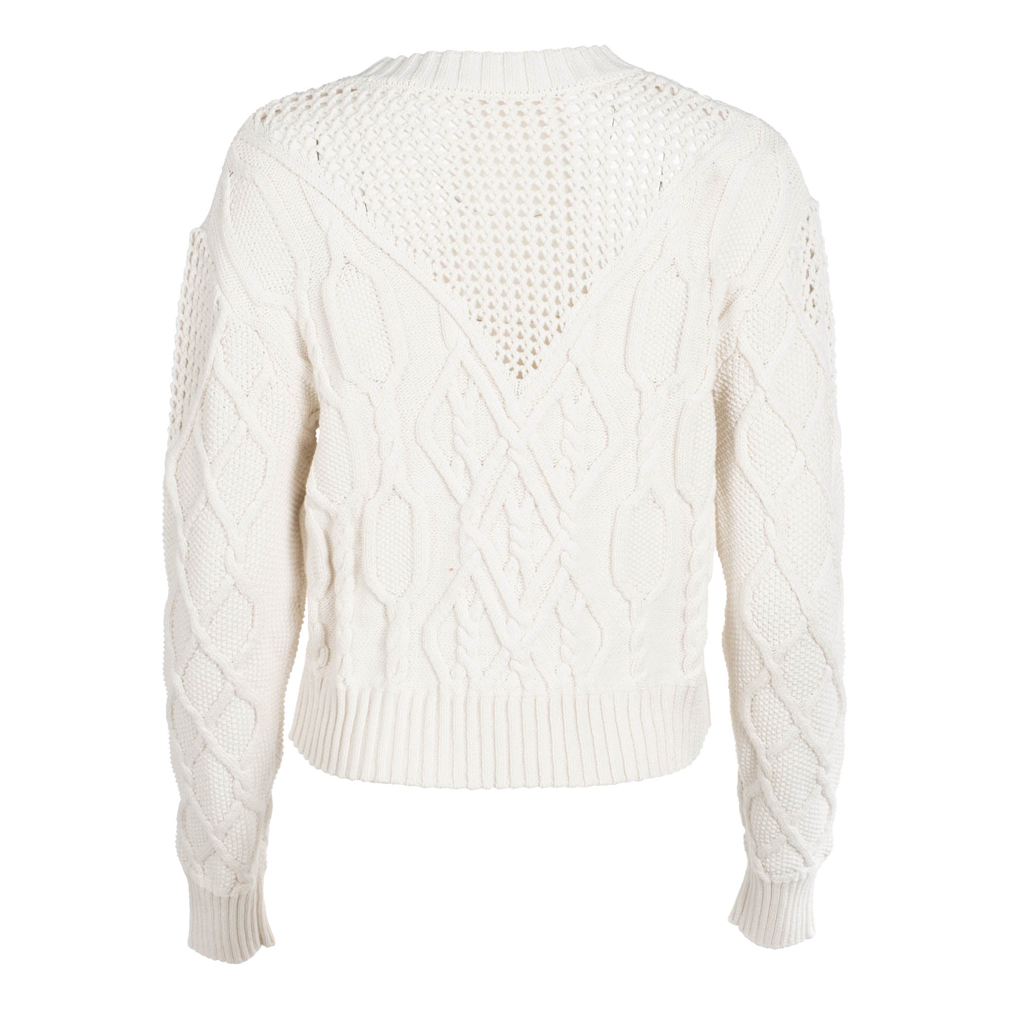 Pearled Ivory Cable Knit Sweater