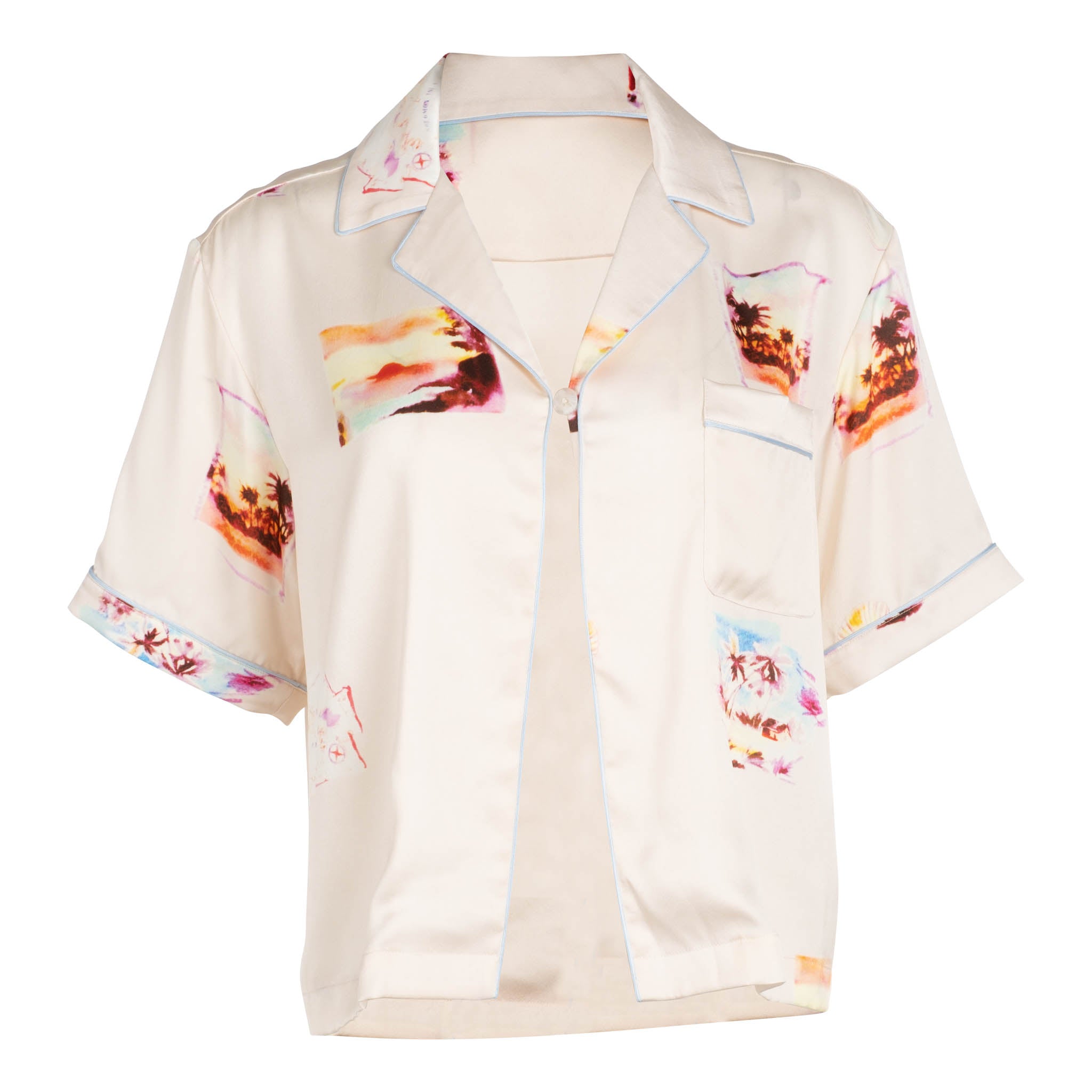 Vignette Print Bowling Shirt