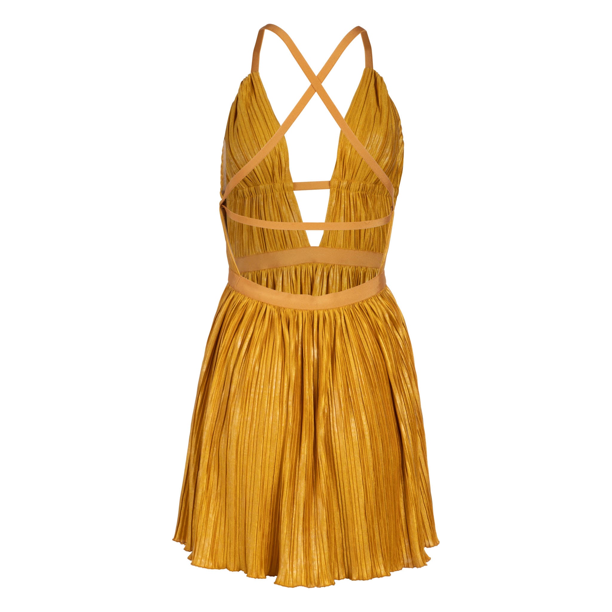 Pleated Gold Coast Plunge Neck Mini Dress | Dannijo Pleated Gold Coast Plunge Neck Mini Dress | Dannijo