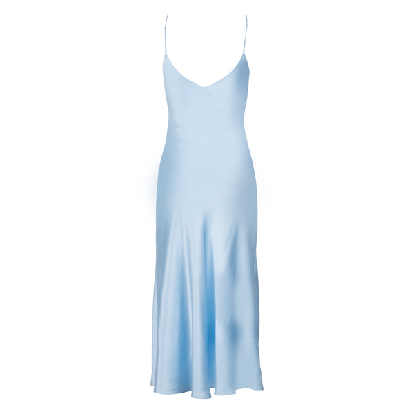 Baby Blue Midi Slip Dress