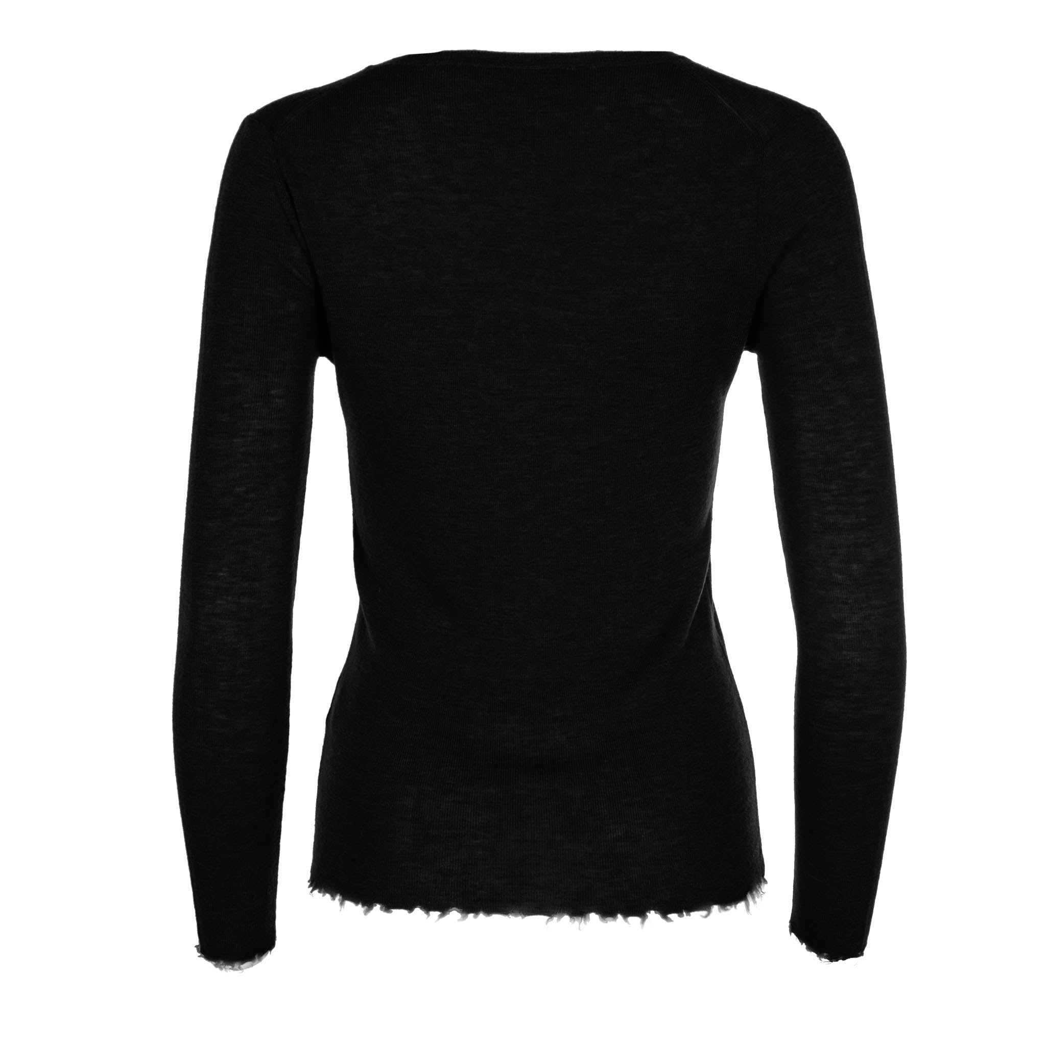 Black Merino Wool V-neck Sweater - Dannijo