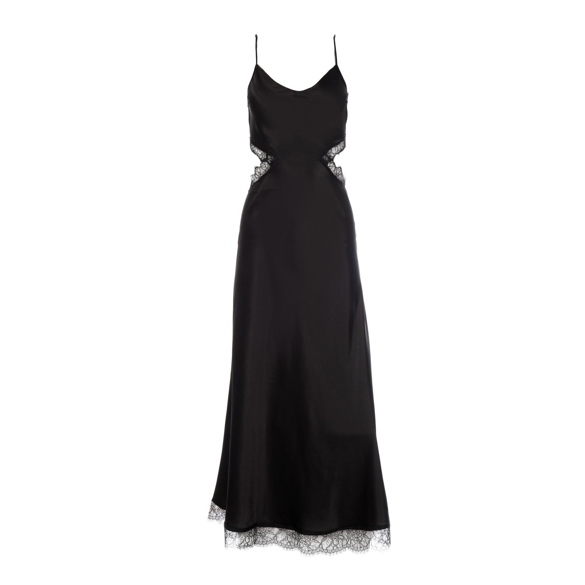 Black Asymmetrical Maxi Dress - Halter Maxi Dress - Cutout Dress
