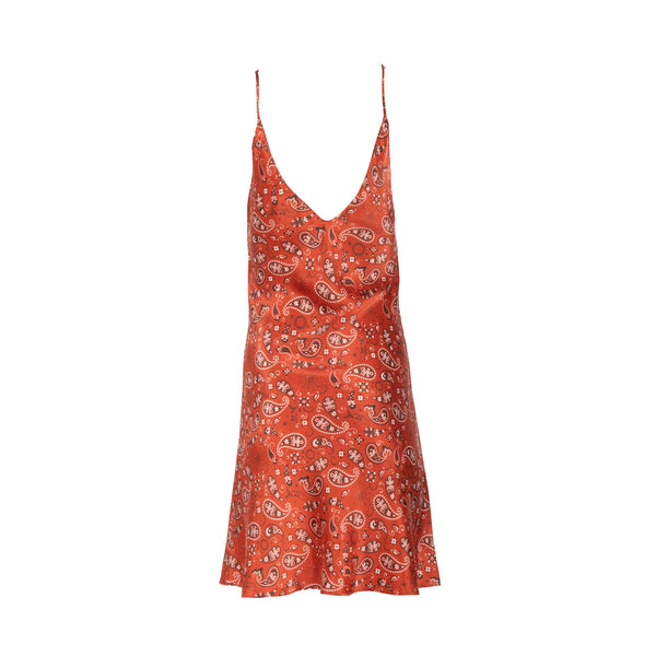 Red Bandana Mini Slip Dress - Dannijo