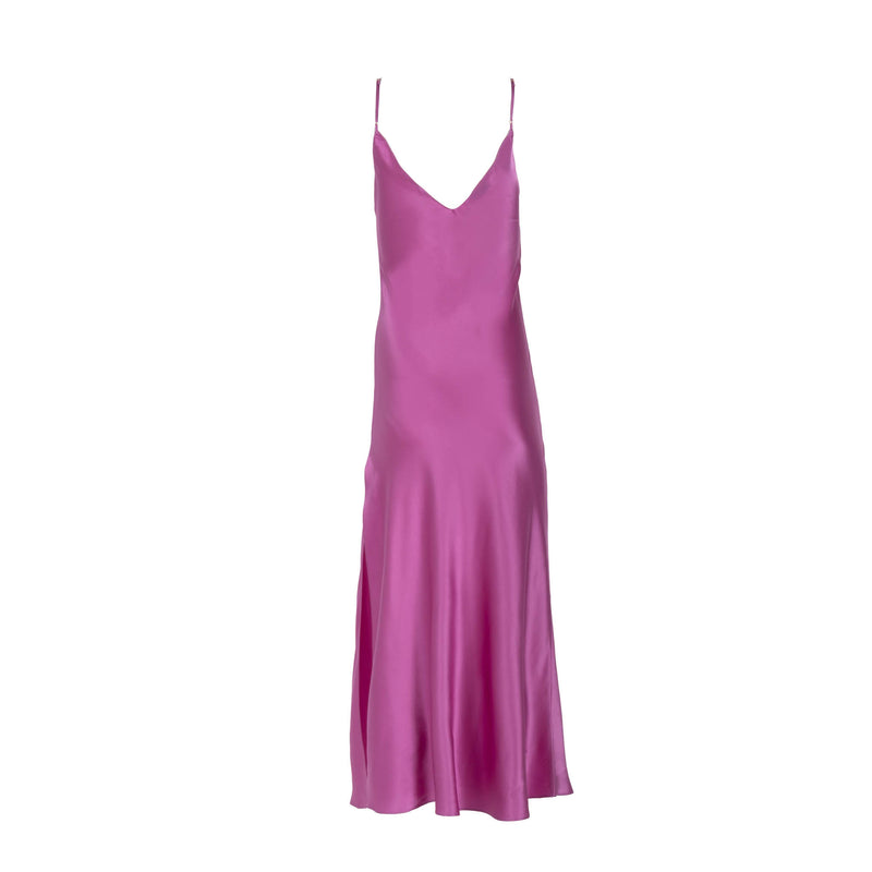 Vibrant Orchid Long Silk Slip Dress - Dannijo