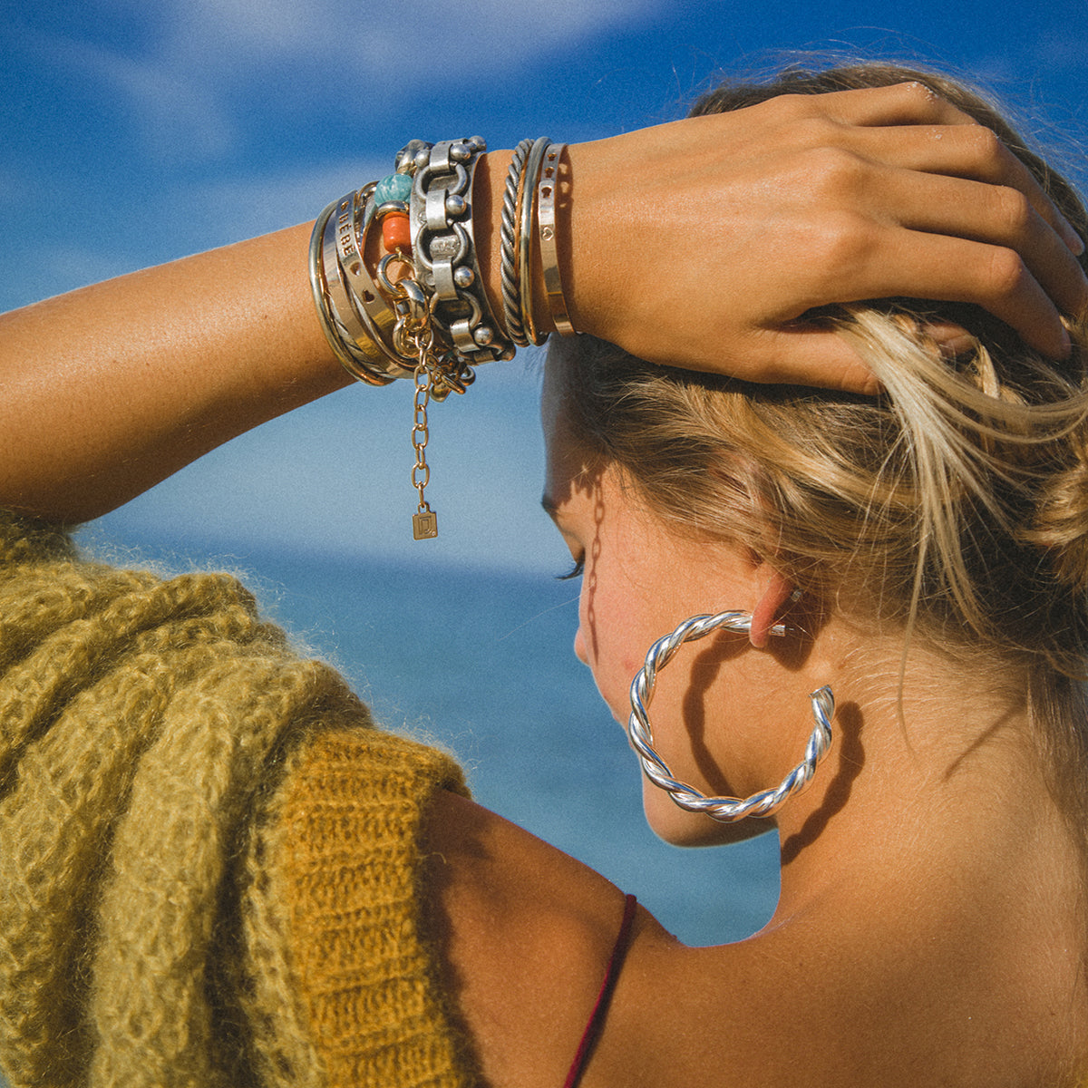 Naomi Silver Hoop Earrings - Dannijo