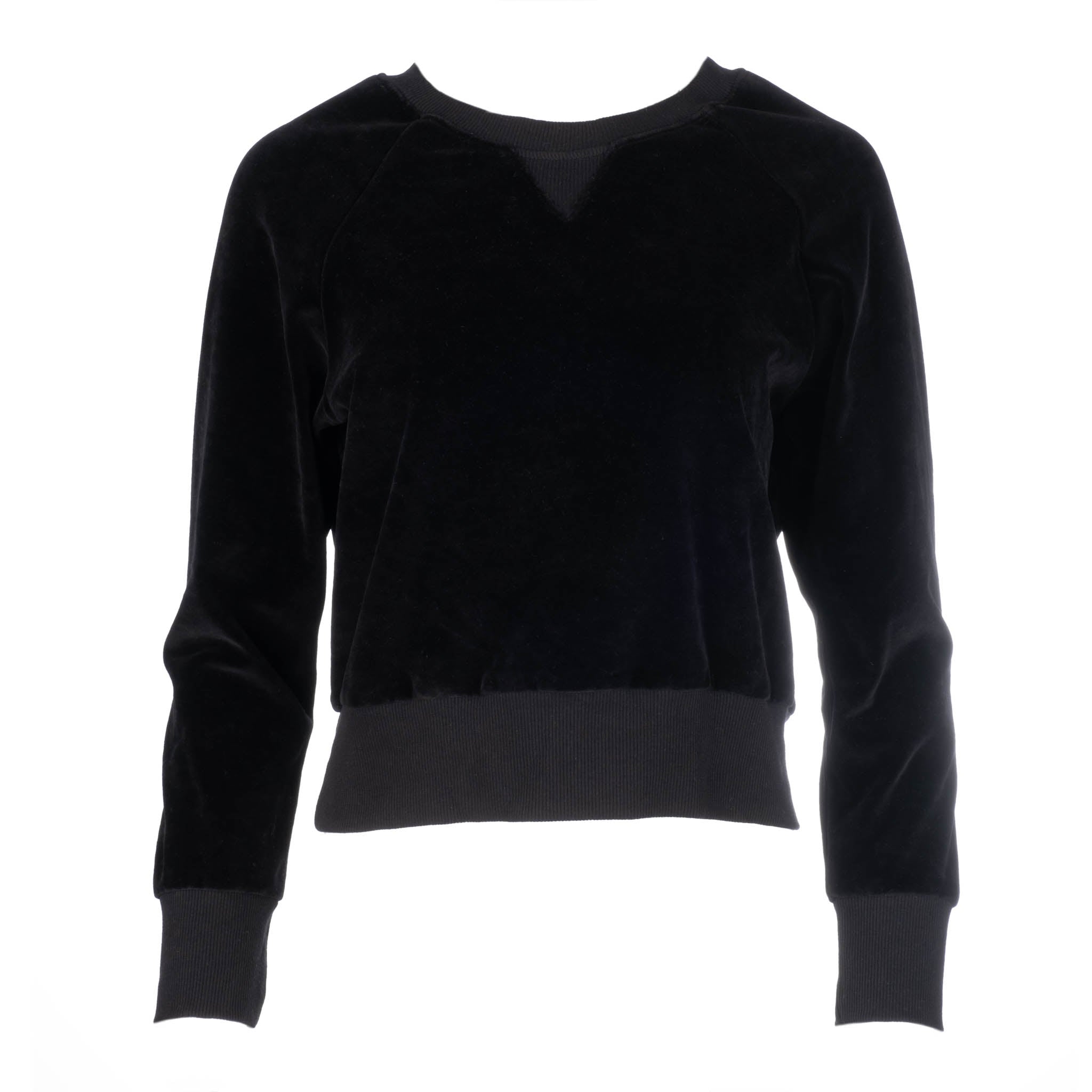 Black Velour Raglan Sweatshirt - Dannijo