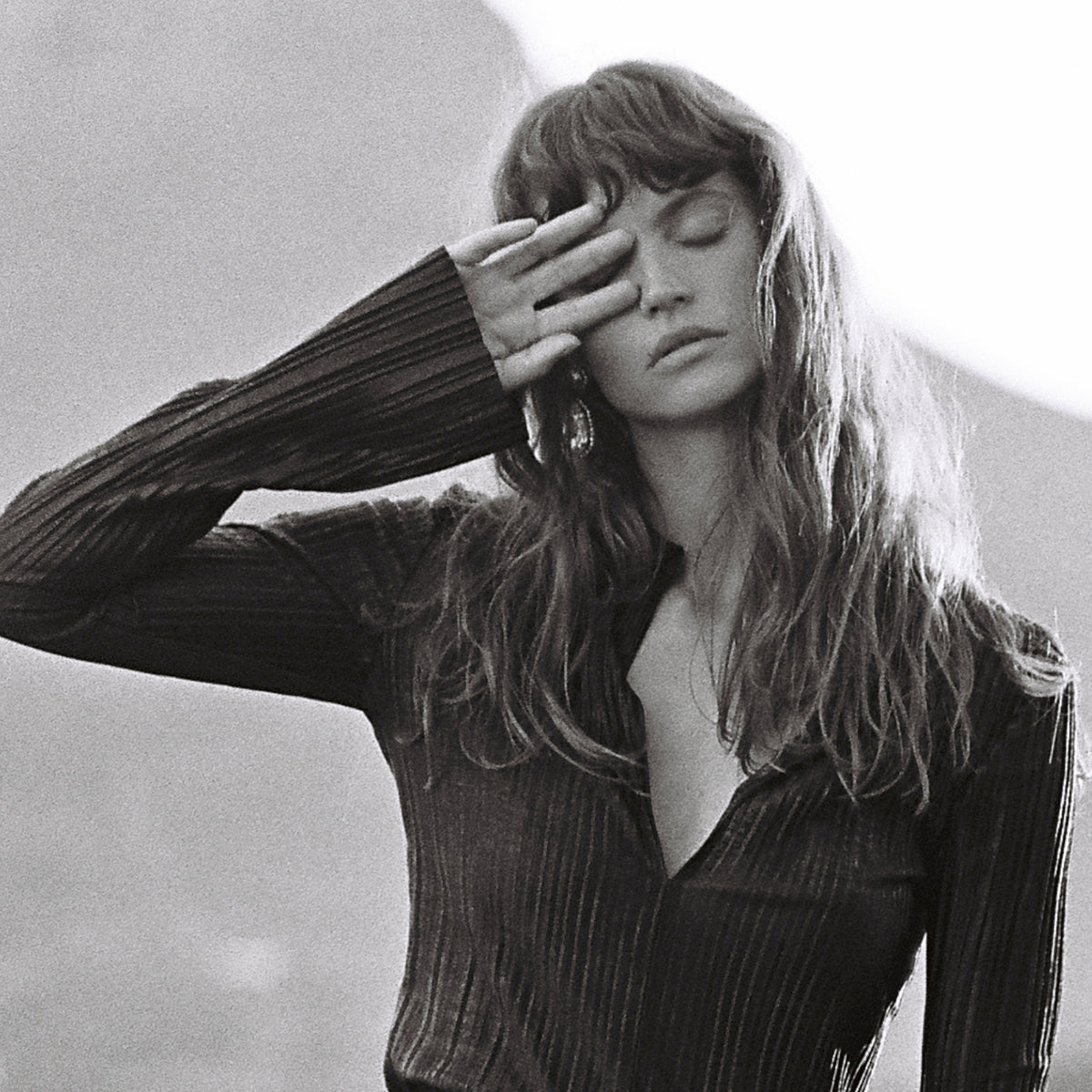 Noir Long Sleeve Pleated Polo Top