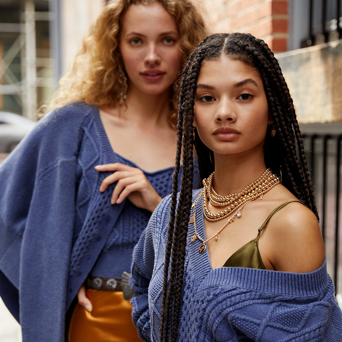 Navy Cable-Knit Cropped Cardigan - Dannijo