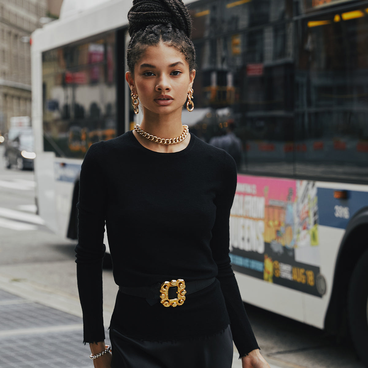 Noir Merino Wool Crewneck Sweater - Dannijo