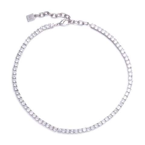 Gemini Silver Tennis Necklace
