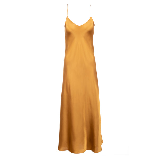 New Bronze Mossy Maxi Slip Dress