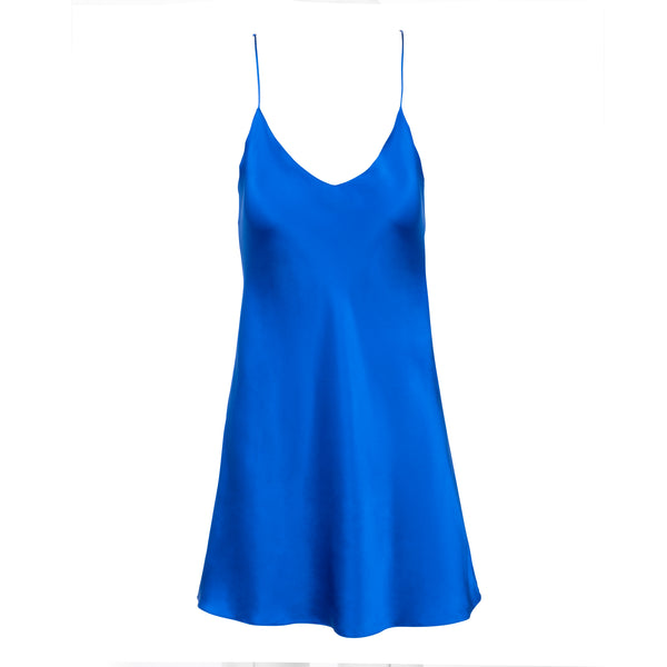 New Cobalt Mini Slip Dress
