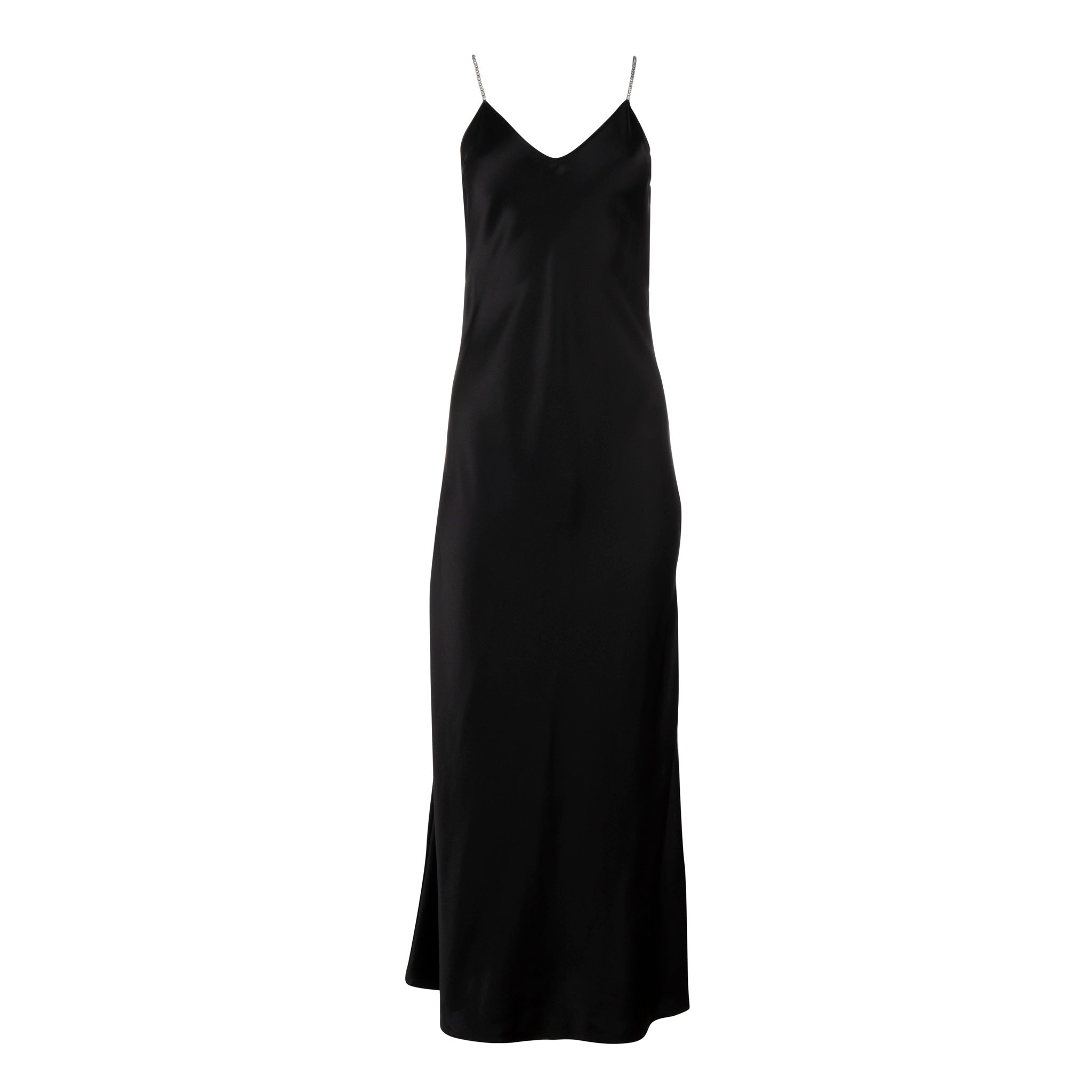 Noir Crystal Strap Long Silk Slip Dress | Dannijo Noir Crystal Strap Long Silk Slip Dress | Dannijo