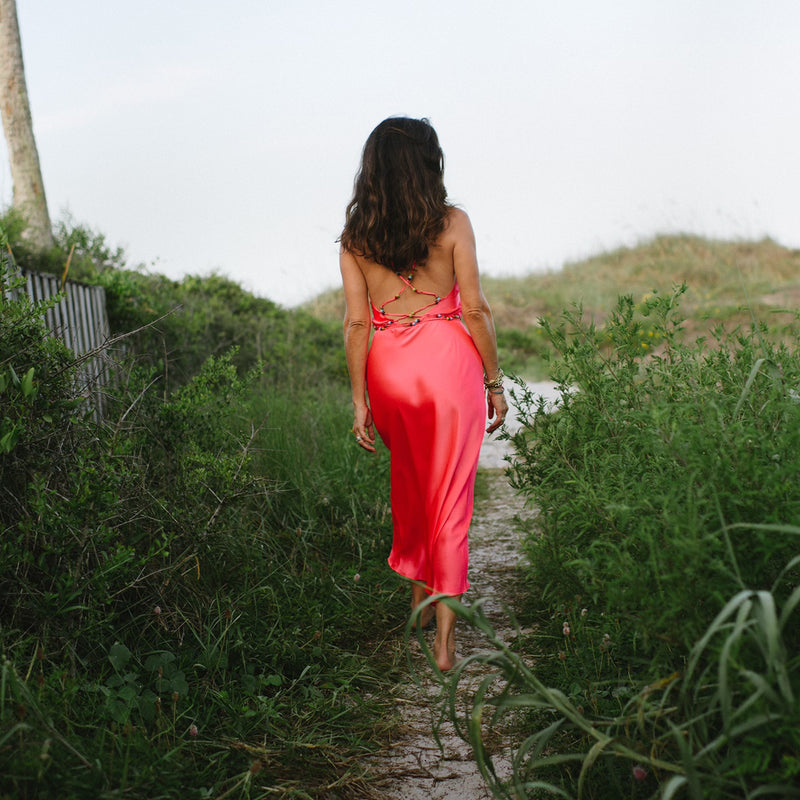coral neon dress Fitted Neon Coral Gown 10 / Neo Coral