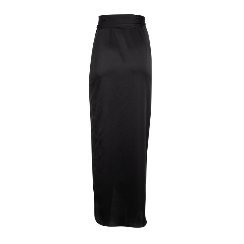 Noir Wrap Midi Skirt