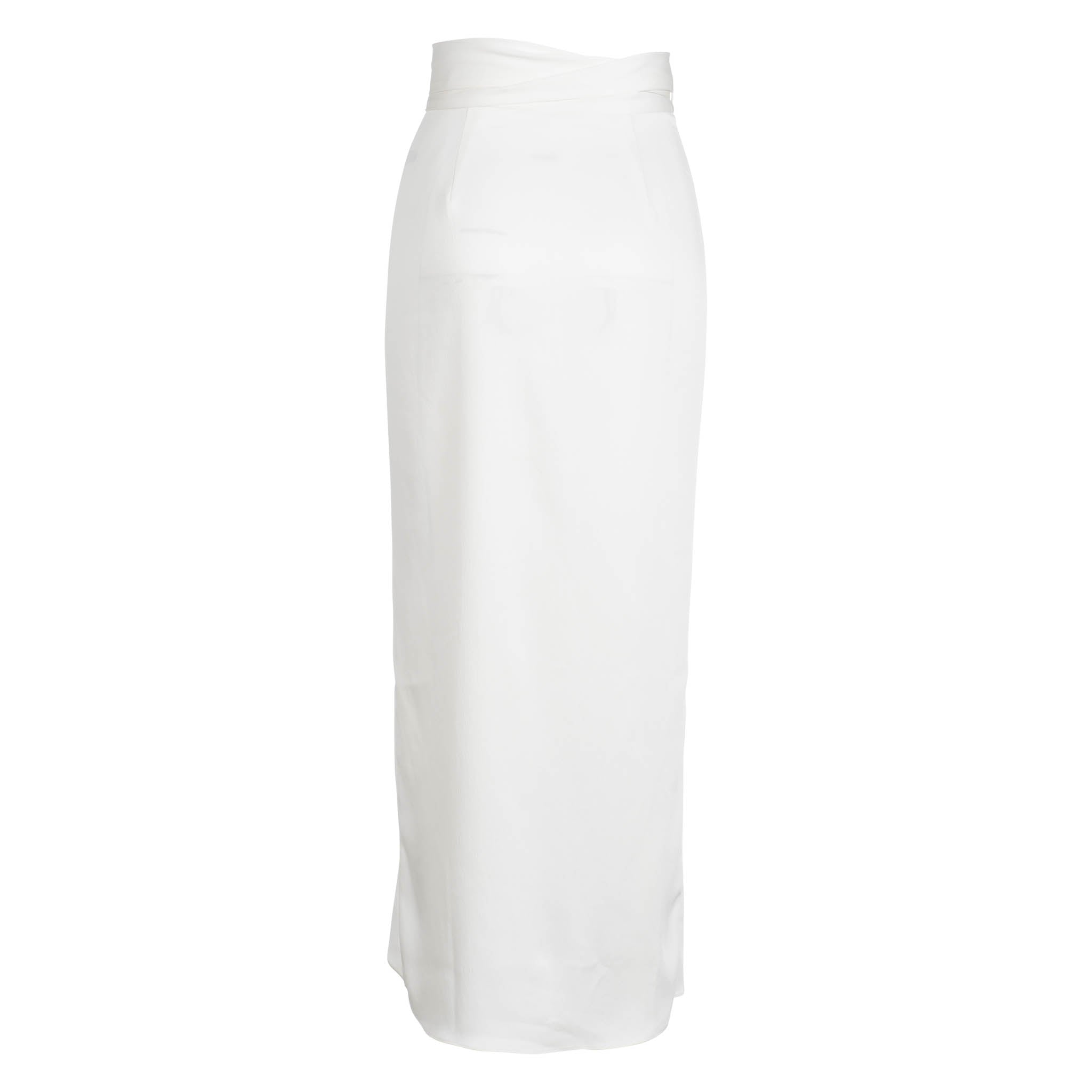 Ivory Wrap Midi Skirt