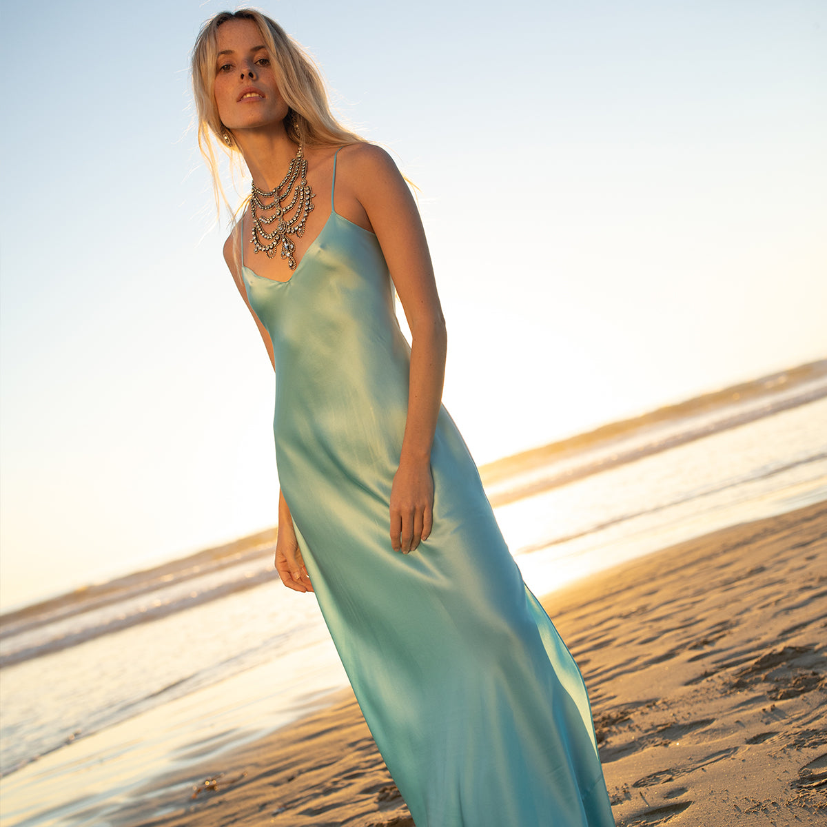 Tulum Blue Maxi Slip Dress | Dannijo Tulum Blue Maxi Slip Dress | Dannijo
