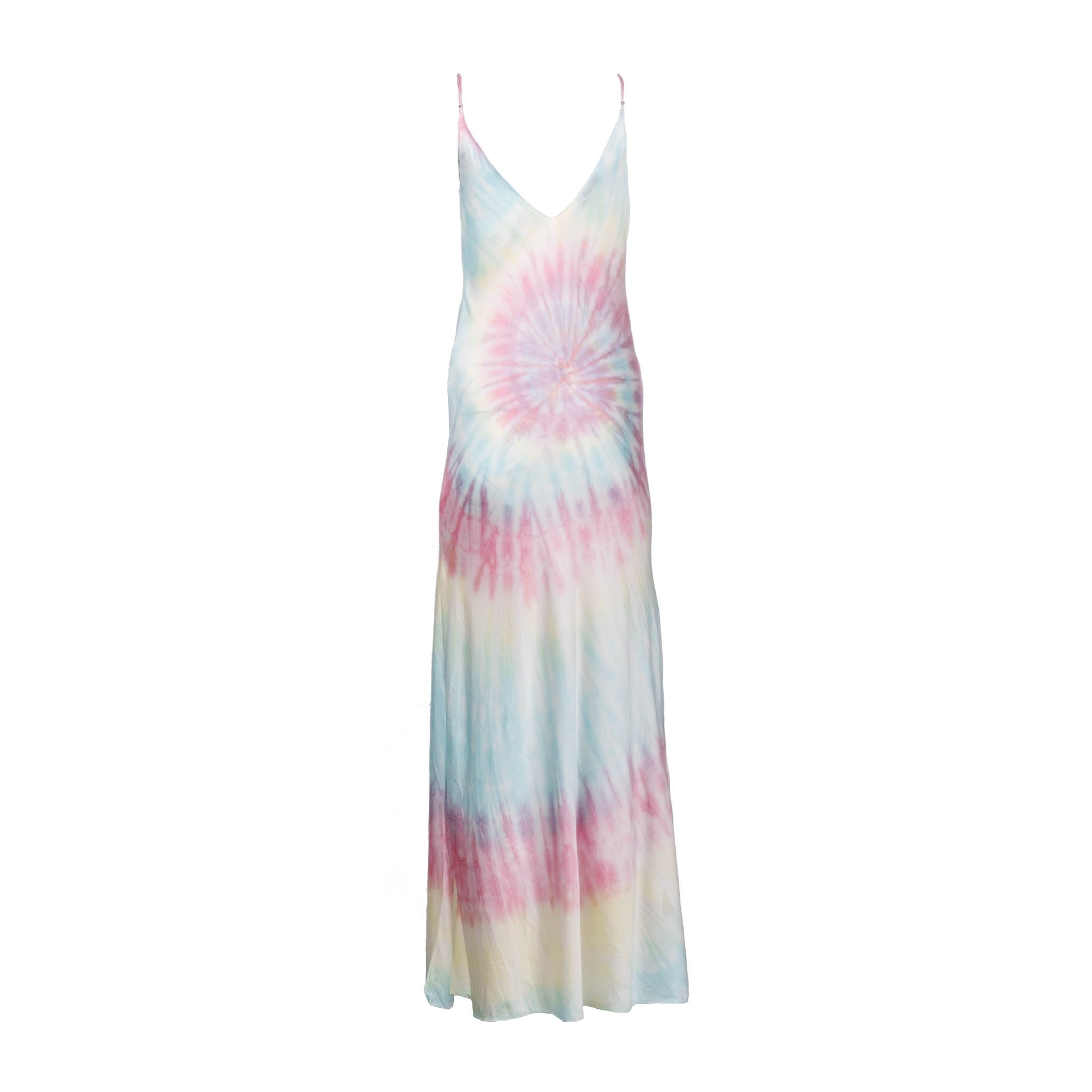 Multi Tie Dye Long Slip Dress - Main Image