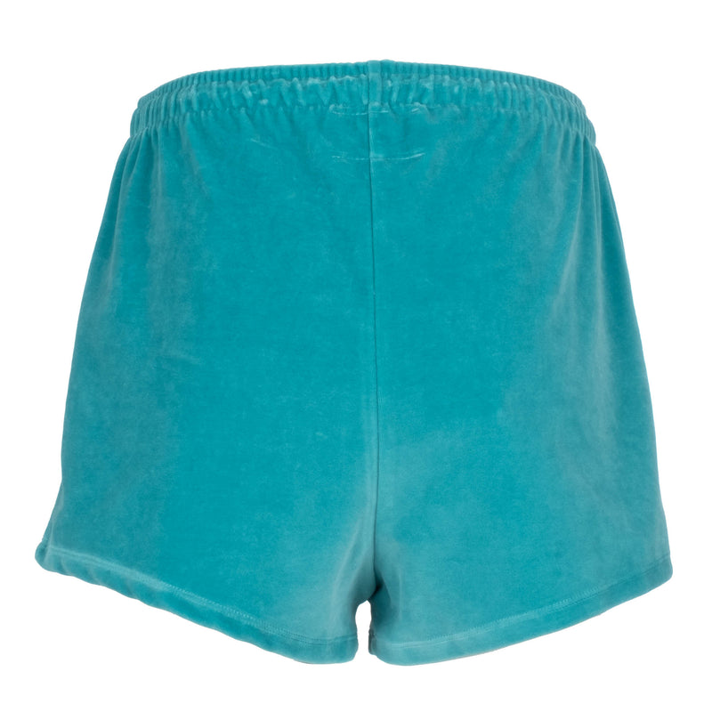 Neon Turquoise Velour Shorts - Dannijo