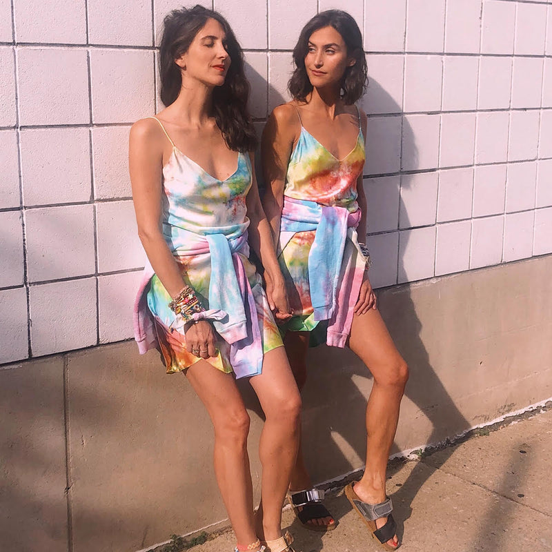 dannijo tie dye silk slip dress Multi Tie Dye Mini Slip Dress