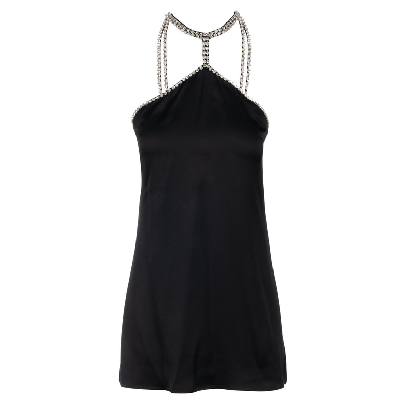 Embellished Black A-Line Mini Dress | Dannijo Embellished Black A-Line Mini Dress | Dannijo