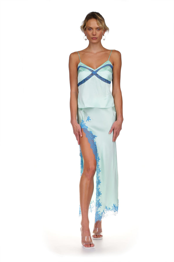 Lavender Asymmetric Mini Slip Dress