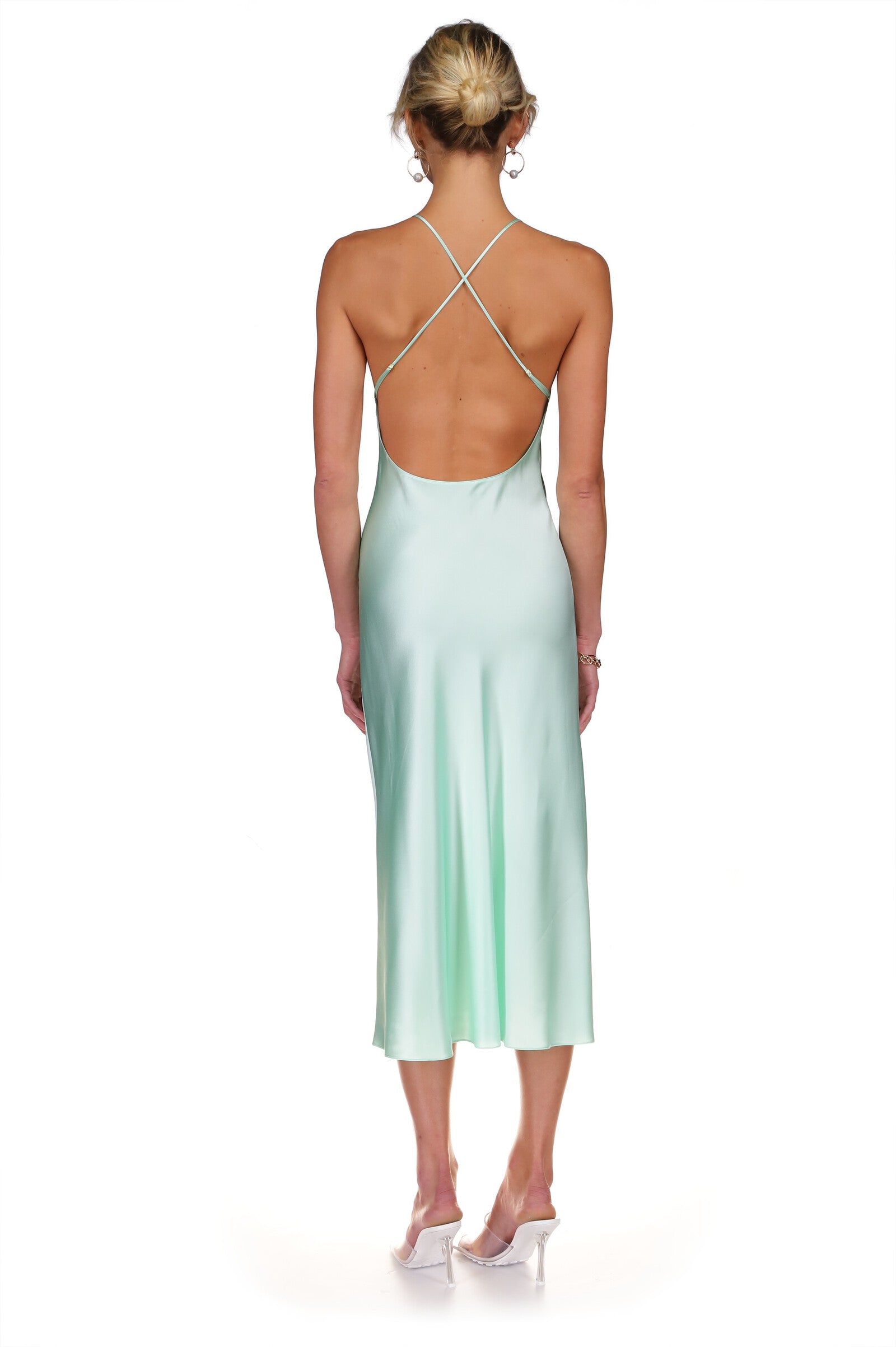 Mint Open Back Cross Strap Midi Dress | Dannijo Mint Open Back Cross Strap Midi Dress | Dannijo