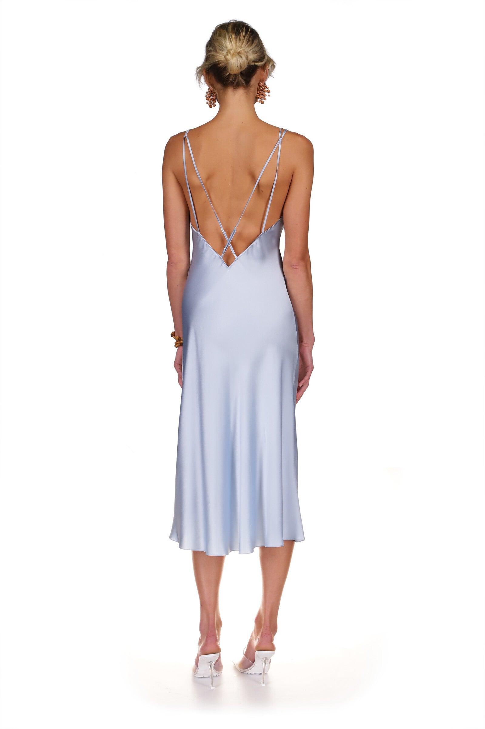 Blue Breeze Deep V Multi Strap Midi Slip Dress | Dannijo Blue Breeze Deep V Multi Strap Midi Slip Dress | Dannijo
