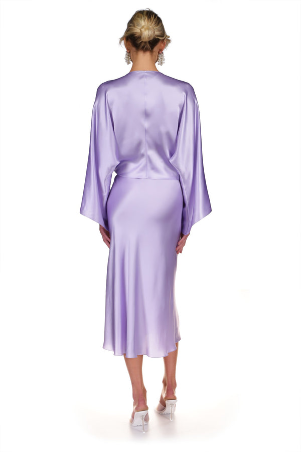 Lavender Kimono Sleeve Wrap Top