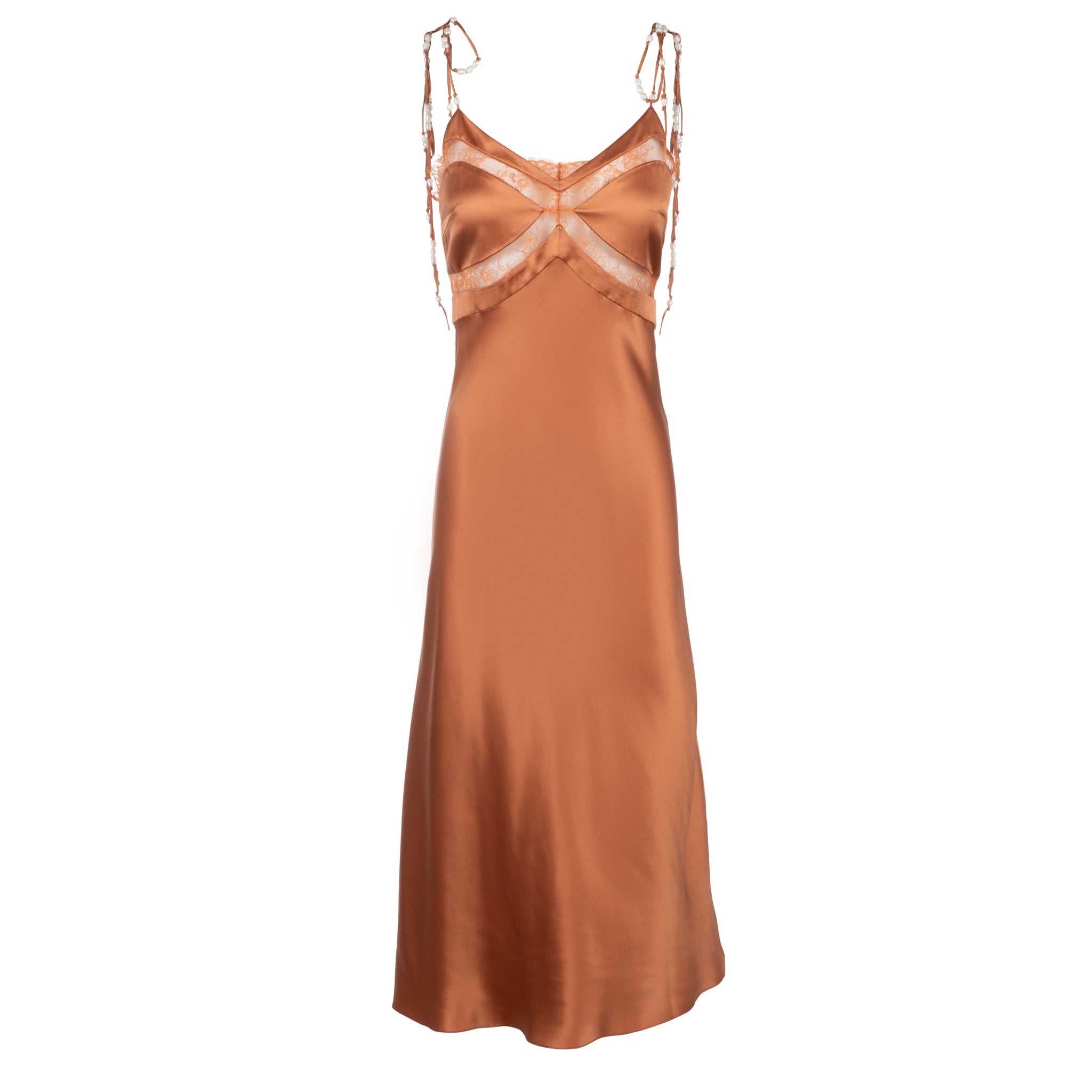 Earth Midi Dress w/ Lace Panel & Beaded Tie Straps | Dannijo Earth Midi Dress w/ Lace Panel & Beaded Tie Straps | Dannijo