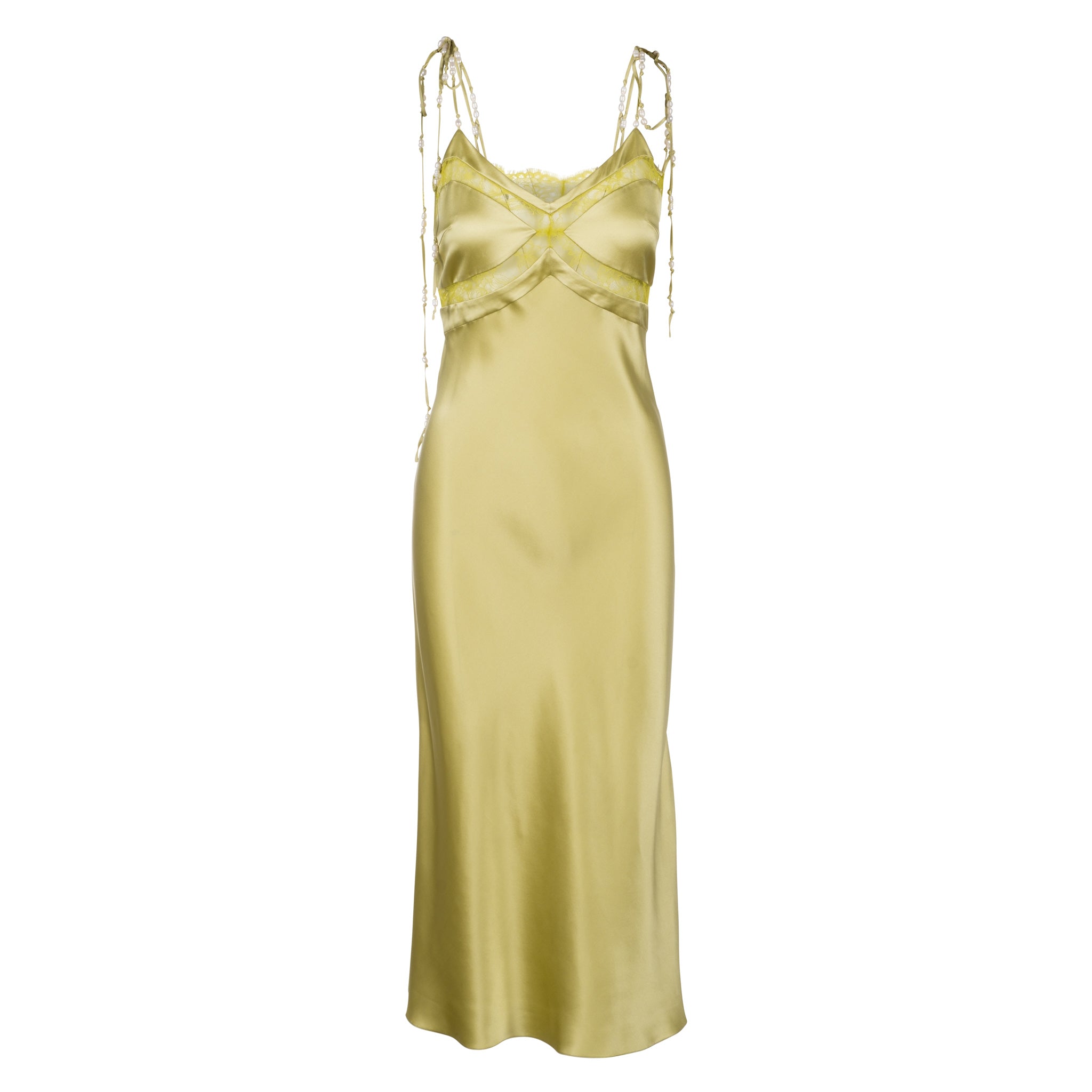 Moss Midi Dress w/ Lace Panel & Beaded Tie Straps | Dannijo Moss Midi Dress w/ Lace Panel & Beaded Tie Straps | Dannijo
