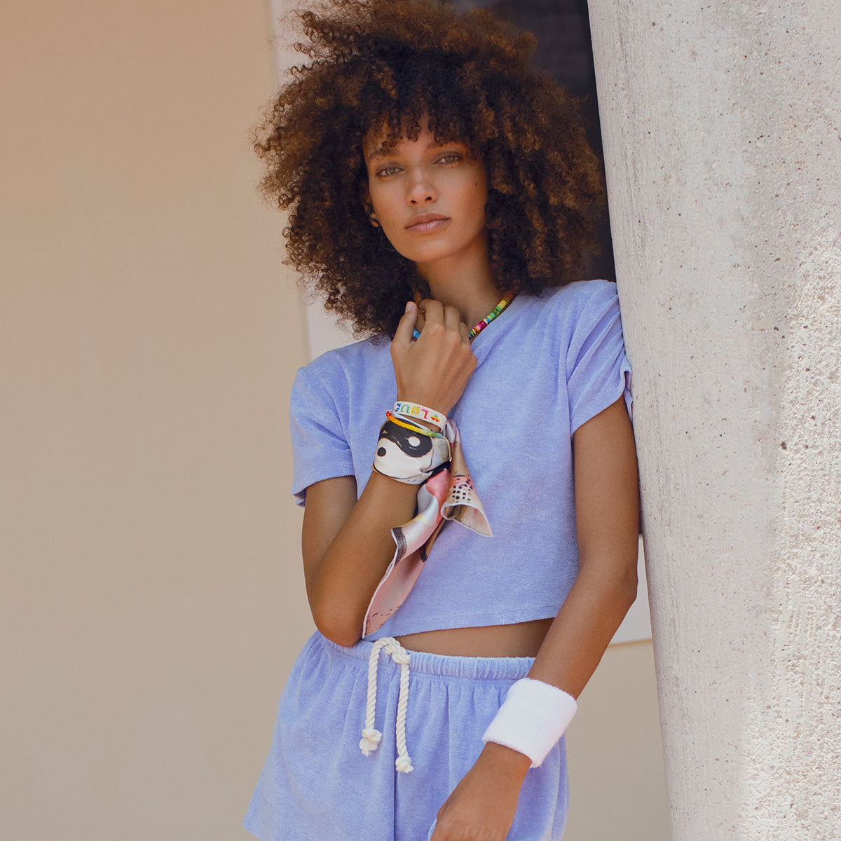 Blue Terry Crop Top - Dannijo